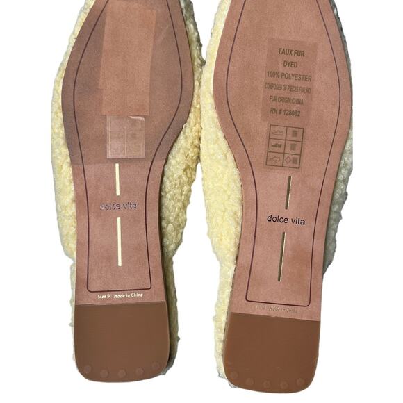 Dolce Vita Saydee Lemon Plush Sherpa Slides - Yellow Plush Size 9 New - Picture 2 of 4